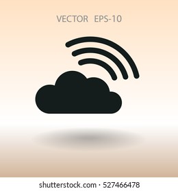 Flat icon of cloud. vector illustration