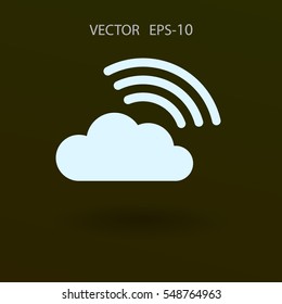 Flat icon of cloud. vector illustration