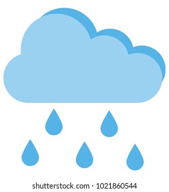 
Flat icon of a cloud when raining 
