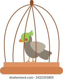 flat icon cockatoo in a cage cute pets