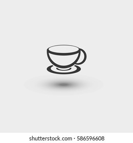 Flat icon of coffe cup
