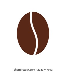 Flat icon coffee bean isolated on white background. Vector illustration.