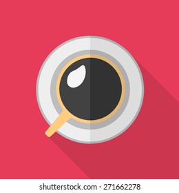 Flat icon - coffee cup. Vector illustration.

