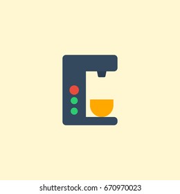 Flat Icon Coffee Maker Element. Vector Illustration Of Flat Icon Espresso Machine Isolated On Clean Background. Can Be Used As Coffee, Maker And Machine Symbols.