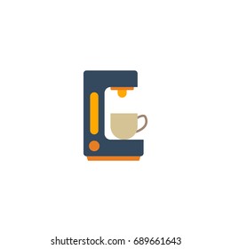Flat Icon Coffeemaker Element. Vector Illustration Of Flat Icon Espresso Dispenser Isolated On Clean Background. Can Be Used As Coffeemaker, Espresso And Dispenser Symbols.