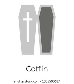 Flat icon of coffin 
