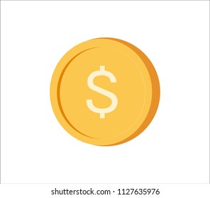 Flat icon coin isolated on white background