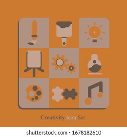 Flat icon collection with the theme of art element
