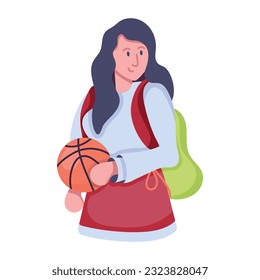 Flat icon of college player 