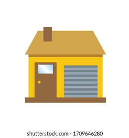 flat icon colored design little house