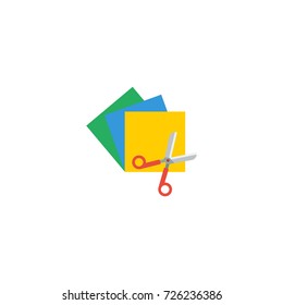 Flat Icon Colorful Papers Element. Vector Illustration Of Flat Icon Scissors Isolated On Clean Background. Can Be Used As Colorful, Papers And Scissors Symbols.