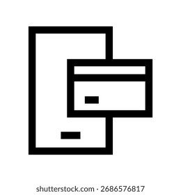A flat icon combining a card and a phone representing mobile payments and digital wallets