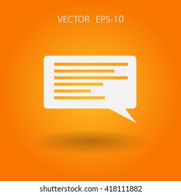 Flaches Symbol einer Mitteilung