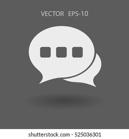 Icono plano de una comunicación. ilustración vectorial