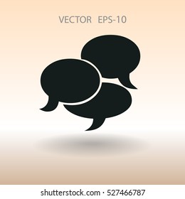 Icono plano de una comunicación. ilustración vectorial