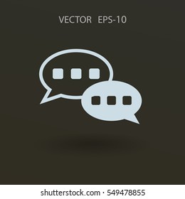 Icono plano de una comunicación. ilustración vectorial