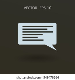 Icono plano de una comunicación. ilustración vectorial