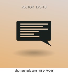 Icono plano de una comunicación. ilustración vectorial
