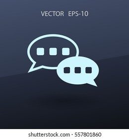 Icono plano de una comunicación. ilustración vectorial