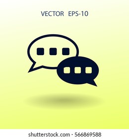 Icono plano de una comunicación. ilustración vectorial