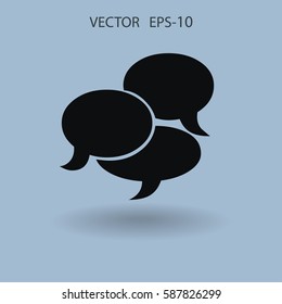 Icono plano de una comunicación. ilustración vectorial