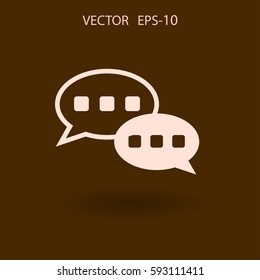Flaches Symbol einer Kommunikation. Vektorgrafik