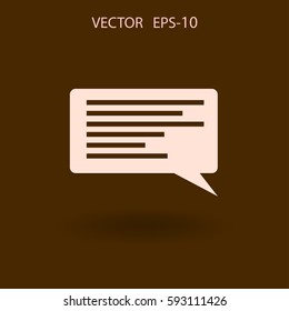 Icono plano de una comunicación. ilustración vectorial