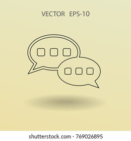 Icono plano de una comunicación. ilustración vectorial