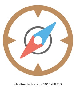 
Flat icon of a compass 
