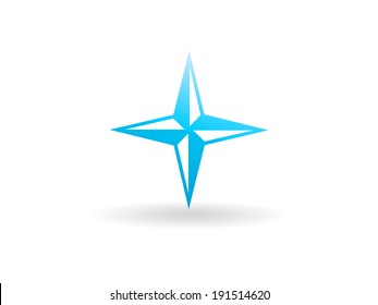 Flat icon of compass