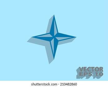 Flat icon of compass