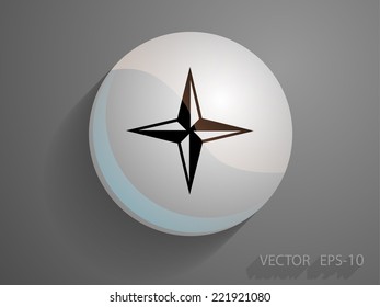 Flat icon of compass