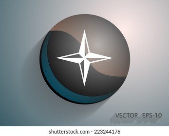 Flat icon of compass