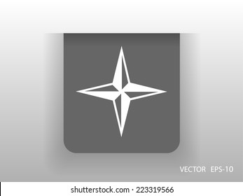 Flat icon of compass