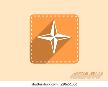 Flat icon of compass