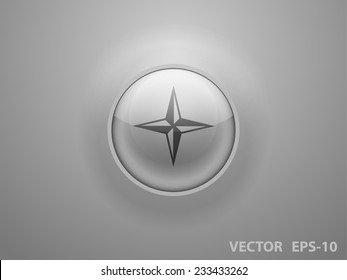 Flat icon of compass