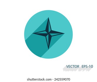 Flat icon of compass