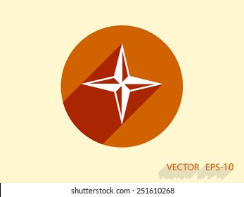 Flat icon of compass