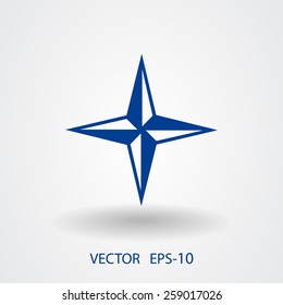 Flat icon of compass
