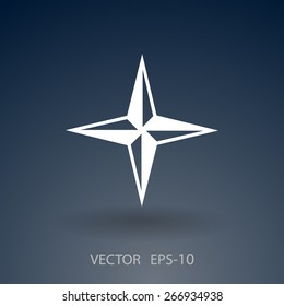 Flat icon of compass