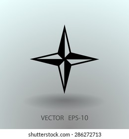 Flat icon of compass