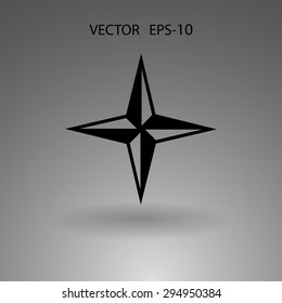 Flat icon of compass