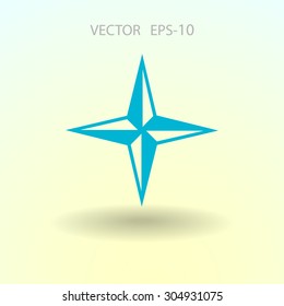 Flat icon of compass