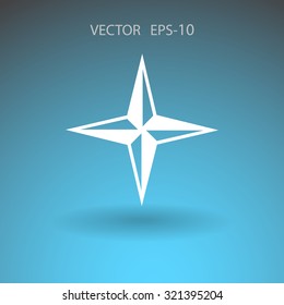 Flat icon of compass