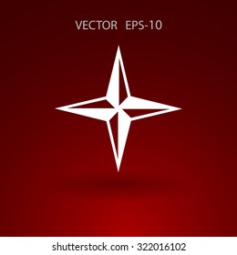 Flat icon of compass