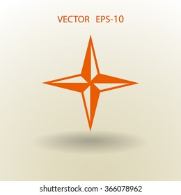 Flat icon of compass