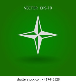 Flat icon of compass