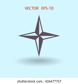 Flat icon of compass
