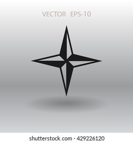 Flat icon of compass