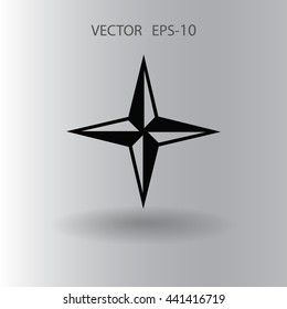 Flat icon of compass